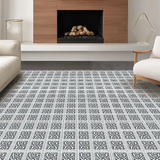 Ultra Soft Area Rug, Non Slip, Stain Resistant, Washable Area Rugs for Living Room, Bedroom, Luxurious Neutral Diamond Motif(Gray)