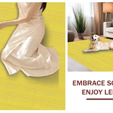 Ultra Soft Area Rug, Non Slip, Stain Resistant, Washable Area Rugs for Living Room, Bedroom, Bright Yellow Vintage Garden Motif(Yellow)
