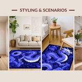 Ultra Soft Area Rug, Non Slip, Stain Resistant, Washable Area Rugs for Living Room, Bedroom, Playful Dragon Fantasy Expression(Blue)