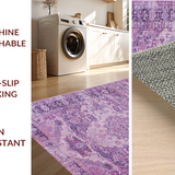 Ultra Soft Area Rug, Non Slip, Stain Resistant, Washable Area Rugs for Living Room, Bedroom, Rustic Distressed Mauve Aesthetic(Purple)