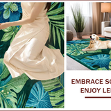 Ultra Soft Area Rug, Non Slip, Stain Resistant, Washable Area Rugs for Living Room, Bedroom, Eclectic Tropical Floral Motif(Blue)