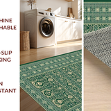 Luxurious Low Pile Medallion Motif(Green)