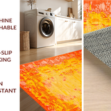 Ultra Soft Area Rug, Non Slip, Stain Resistant, Washable Area Rugs for Living Room, Bedroom, Lively Soft Plush Patterned Delight(Orange)
