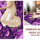 Ultra Soft Area Rug, Non Slip, Stain Resistant, Washable Area Rugs for Living Room, Bedroom, Stylish Modern Botanical Print(Purple)