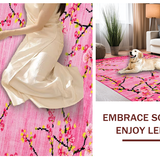 Ultra Soft Area Rug, Non Slip, Stain Resistant, Washable Area Rugs for Living Room, Bedroom, Lush Pastel Blossom Patterns(Pink)