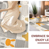 Ultra Soft Area Rug, Non Slip, Stain Resistant, Washable Area Rugs for Living Room, Bedroom, Lively Festive Bunny Pattern(Gray)