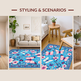 Charming Blue Botanical Print(Blue)