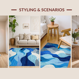 Refined Fluid Brushstroke Arrangement(Blue)