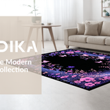 Ultra Soft Area Rug, Non Slip, Stain Resistant, Washable Area Rugs for Living Room, Bedroom, Serene Garden-Inspired Atmosphere(Purple)