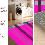 Ultra Soft Area Rug, Non Slip, Stain Resistant, Washable Area Rugs for Living Room, Bedroom, Chic Abstract Color Block Pattern(Pink)