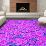 Ultra Soft Area Rug, Non Slip, Stain Resistant, Washable Area Rugs for Living Room, Bedroom, Artistic Girly Garden Style(Purple)