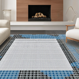 Vibrant Textured Linear Composition(Blue)