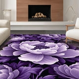Ultra Soft Area Rug, Non Slip, Stain Resistant, Washable Area Rugs for Living Room, Bedroom, Rustic Purple Blossom Pattern(Purple)