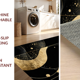 Ultra Soft Area Rug, Non Slip, Stain Resistant, Washable Area Rugs for Living Room, Bedroom, Sophisticated Modern Art Inspired Style(Gold)