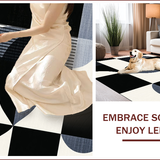 Ultra Soft Area Rug, Non Slip, Stain Resistant, Washable Area Rugs for Living Room, Bedroom, Sleek Abstract Monochrome Aesthetic(Black)