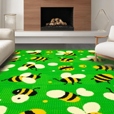 Ultra Soft Area Rug, Non Slip, Stain Resistant, Washable Area Rugs for Living Room, Bedroom, Whimsical Vibrant Animal Theme(Green)