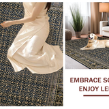 Ultra Soft Area Rug, Non Slip, Stain Resistant, Washable Area Rugs for Living Room, Bedroom, Chic Bow Scallop Area Rug(Black)