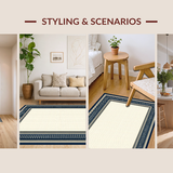 Navy Blue Geometric Harmony(Beige)