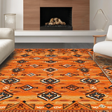 Ultra Soft Area Rug, Non Slip, Stain Resistant, Washable Area Rugs for Living Room, Bedroom, Striking Diamond Patterned Style(Orange)