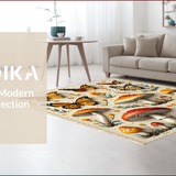 Ultra Soft Area Rug, Non Slip, Stain Resistant, Washable Area Rugs for Living Room, Bedroom, Butterfly Mushroom Low-Profile Seasonal Rug(Yellow)