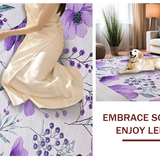 Ultra Soft Area Rug, Non Slip, Stain Resistant, Washable Area Rugs for Living Room, Bedroom, Delicate Botanical Harmony Scheme(Purple)