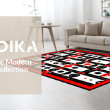 Ultra Soft Area Rug, Non Slip, Stain Resistant, Washable Area Rugs for Living Room, Bedroom, Bold Graphic Dice Style Rug(Red)