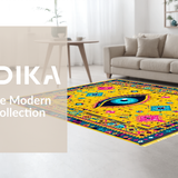 Ultra Soft Area Rug, Non Slip, Stain Resistant, Washable Area Rugs for Living Room, Bedroom, Chic Rustic Ethnic Expression(Yellow)