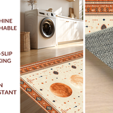 Ultra Soft Area Rug, Non Slip, Stain Resistant, Washable Area Rugs for Living Room, Bedroom, Lively Tropical Trellis Artistry(Orange)