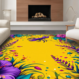 Ultra Soft Area Rug, Non Slip, Stain Resistant, Washable Area Rugs for Living Room, Bedroom, Colorful Abstract Lobster Motif(Yellow)