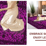 Ultra Soft Area Rug, Non Slip, Stain Resistant, Washable Area Rugs for Living Room, Bedroom, Vintage Scroll Flourish Aesthetic(Purple)
