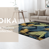Ultra Soft Area Rug, Non Slip, Stain Resistant, Washable Area Rugs for Living Room, Bedroom, Striking Black and White Herringbone Style(Blue)