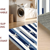 Ultra Soft Area Rug, Non Slip, Stain Resistant, Washable Area Rugs for Living Room, Bedroom, Coastal Blue Toned Geometric Appeal(Blue)