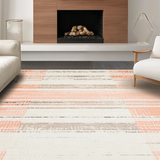 Ultra Soft Area Rug, Non Slip, Stain Resistant, Washable Area Rugs for Living Room, Bedroom, Contemporary Soft Peach Palette(Orange)