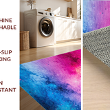 Ultra Soft Area Rug, Non Slip, Stain Resistant, Washable Area Rugs for Living Room, Bedroom, Vibrant Multicolor Modern Artistry(Pink)