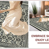 Ultra Soft Area Rug, Non Slip, Stain Resistant, Washable Area Rugs for Living Room, Bedroom, Boho Black and Ivory Meditation Space Rug(Black)