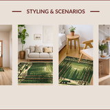 Ultra Soft Area Rug, Non Slip, Stain Resistant, Washable Area Rugs for Living Room, Bedroom, Cozy Natural Forest Elements(Green)