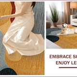 Ultra Soft Area Rug, Non Slip, Stain Resistant, Washable Area Rugs for Living Room, Bedroom, Modern Brown Gray Bedroom Plush Swirl Carpet(Gold)