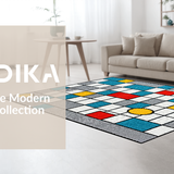 Ultra Soft Area Rug, Non Slip, Stain Resistant, Washable Area Rugs for Living Room, Bedroom, Vibrant Monochrome Interactive Style(Gray)