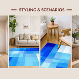 Ultra Soft Area Rug, Non Slip, Stain Resistant, Washable Area Rugs for Living Room, Bedroom, Serene Oceanic Color Palette(Blue)