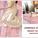 Ultra Soft Area Rug, Non Slip, Stain Resistant, Washable Area Rugs for Living Room, Bedroom, Pastel Colorful Modern Aesthetic(Pink)