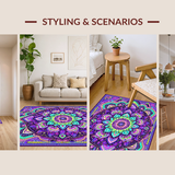 Ultra Soft Area Rug, Non Slip, Stain Resistant, Washable Area Rugs for Living Room, Bedroom, Lively Contemporary Tiled Aesthetic(Purple)
