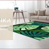 Ultra Soft Area Rug, Non Slip, Stain Resistant, Washable Area Rugs for Living Room, Bedroom, Monstera Plant Bathroom Rug Washable and Cute(Green)