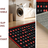 Ultra Soft Area Rug, Non Slip, Stain Resistant, Washable Area Rugs for Living Room, Bedroom, Retro Geometric Dice Motif(Black)