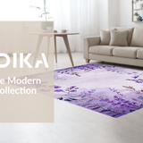 Ultra Soft Area Rug, Non Slip, Stain Resistant, Washable Area Rugs for Living Room, Bedroom, Eclectic Boho Leafy Patterns(Purple)