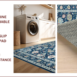 Ultra Soft Area Rug, Non Slip, Stain Resistant, Washable Area Rugs for Living Room, Bedroom, Chic Vintage Blue Aesthetic(Blue)