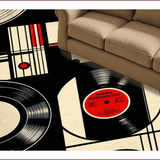 Ultra Soft Area Rug, Non Slip, Stain Resistant, Washable Area Rugs for Living Room, Bedroom, Farmhouse Record Outdoor Mat with Nostalgic Design(Red)