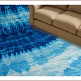 Ultra Soft Area Rug, Non Slip, Stain Resistant, Washable Area Rugs for Living Room, Bedroom, Artistic Tie-Dyed Oceanic Vibes(Blue)