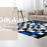 Lively Patterned Geometric Tapestry(Blue)