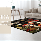 Ultra Soft Area Rug, Non Slip, Stain Resistant, Washable Area Rugs for Living Room, Bedroom, Nature-Inspired Rustic Decor(Red)