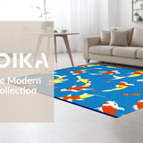 Ultra Soft Area Rug, Non Slip, Stain Resistant, Washable Area Rugs for Living Room, Bedroom, Vivid Marine Animal Aesthetic(Blue)